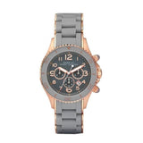 Marc Jacobs Rock Chronograph Grey Dial Grey Stainless Steel Strap Watch for Women - MBM2550