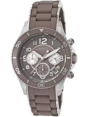 Marc Jacobs Rock Chronograph Grey Dial Grey Silicone Strap Watch for Women - MBM2595