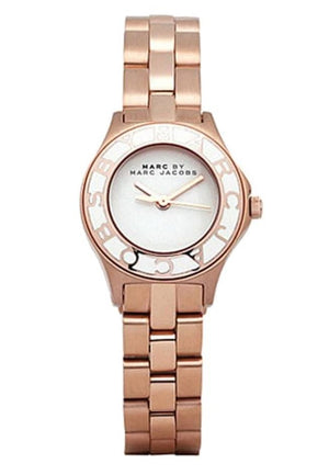 Marc Jacobs Blade White Dial Rose Gold Stainless Steel Strap Watch for Women - MBM3076