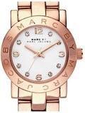 Marc Jacobs Mini Amy White Dial Rose Gold Stainless Steel Strap Watch for Women - MBM3078