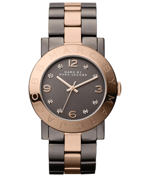 Marc Jacobs Amy Grey Dial Two Tone Stainless Steel Strap Watch for Women - MBM3195