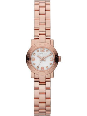 Marc Jacobs Amy White Dial Rose Gold Stainless Steel Strap Watch for Women - MBM3227