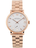 Marc Jacobs Baker White Dial Rose Gold Steel Strap Watch for Women - MBM3244