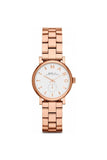 Marc Jacobs Baker White Dial Rose Gold Steel Strap Watch for Women - MBM3248