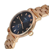 Marc Jacobs Baker Blue Dial Rose Gold Stainless Steel Strap Watch for Women - MBM3330