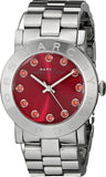 Marc Jacobs Amy Red Dial Silver Stainless Steel Strap Watch for Women - MBM3333