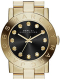 Marc Jacobs Amy Glitz Black Dial Gold Stainless Steel Strap Watch for Women - MBM3334