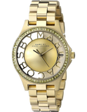 Marc Jacobs Henry Gold Transparent Dial Gold Stainless Steel Strap Watch for Women - MBM3338