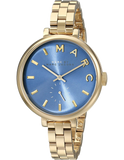 Marc Jacobs Sally Blue Dial Gold Stainless Steel Strap Watch for Women - MBM3366