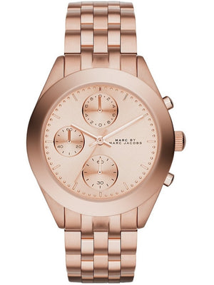 Marc Jacobs Peeker Chronograph Rose Gold Dial Stainless Steel Strap Watch for Women - MBM3394