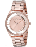 Marc Jacobs Tether Rose Gold Transparent Dial Stainless Steel Strap Watch for Women - MBM3414