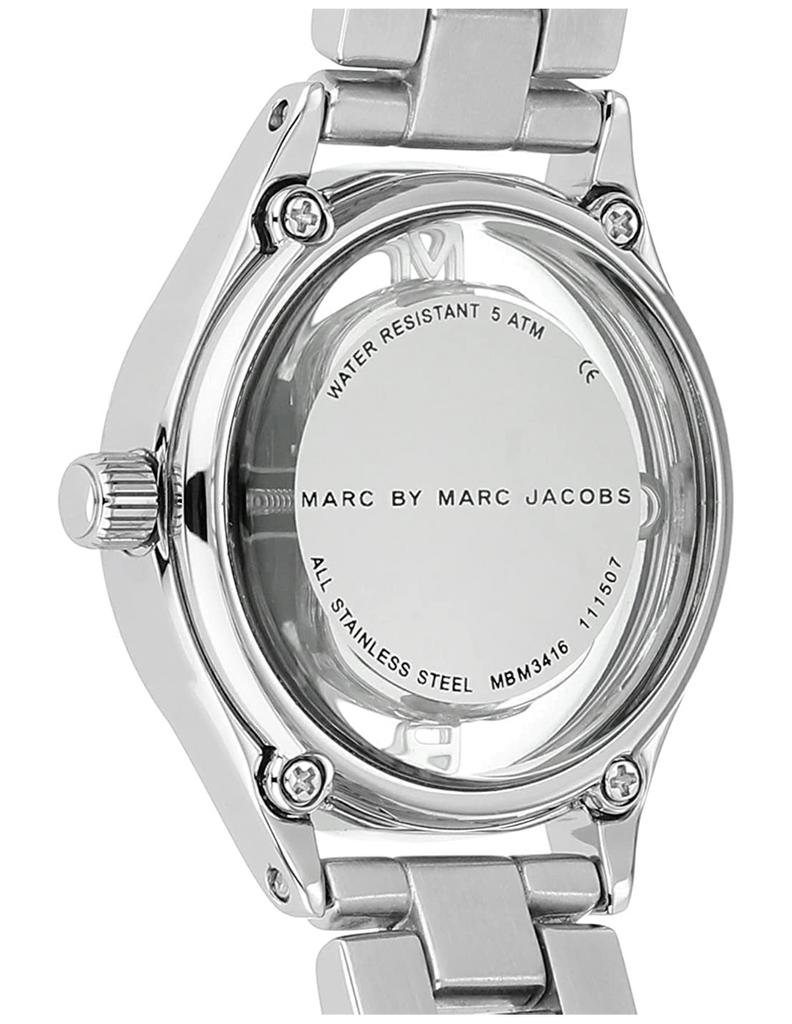 Marc Jacobs Tether Silver Transparent Dial Stainless Steel Strap Watch for Women - MBM3416