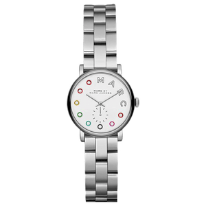 Marc Jacobs Baker Dexter White Dial SIlver Stainless Steel Strap Watch for Women - MBM3423