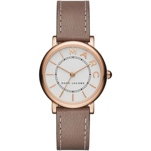 Marc Jacobs Roxy White Dial Light Brown Leather Strap Watch for Women - MJ1538