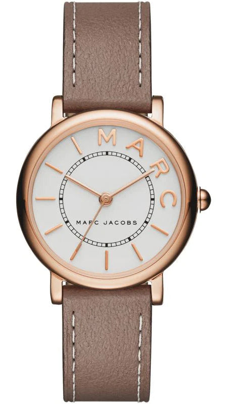 Marc Jacobs Roxy White Dial Light Brown Leather Strap Watch for Women - MJ1538