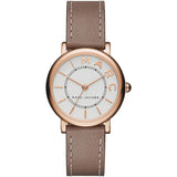 Marc Jacobs Roxy White Dial Light Brown Leather Strap Watch for Women - MJ1538