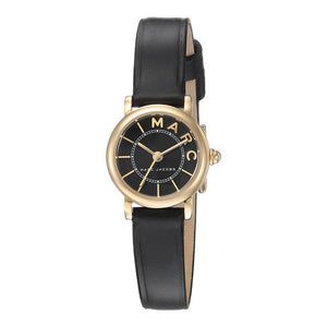 Marc Jacobs Roxy Black Dial Black Leather Strap Watch for Women - MJ1585