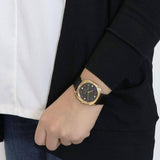 Marc Jacobs Roxy Black Dial Black Leather Strap Watch for Women - MJ1592