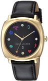 Marc Jacobs Mandy Black Dial Black Leather Strap Watch for Women - MJ1597