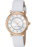 Marc Jacobs Roxy Silver Dial White Leather Strap Watch for Women - MJ1634