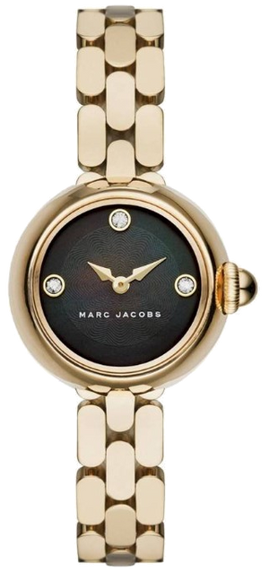 Marc Jacobs Courtney Black Mother of Pearl Dial Gold Stainless Steel Strap Watch for Women - MJ3460