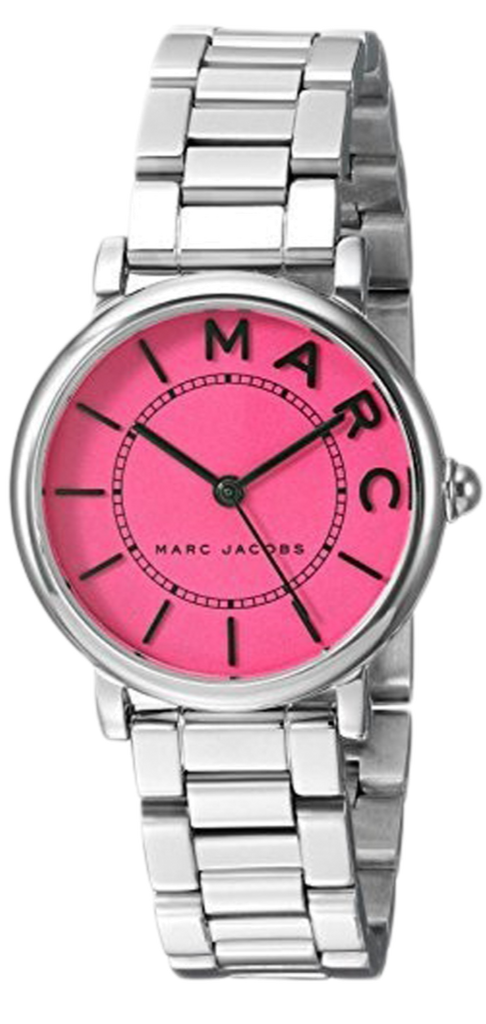 Marc Jacobs Roxy Fuchsia Dial Silver Stainless Steel Strap Watch for Women