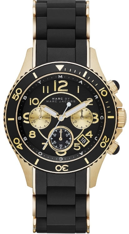 Marc Jacobs with 2024 black face gold watch