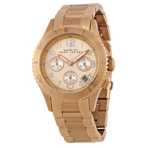 Marc Jacobs Rock Chronograph Rose Gold Dial Rose Gold Steel Strap Watch for Women - MBM3156