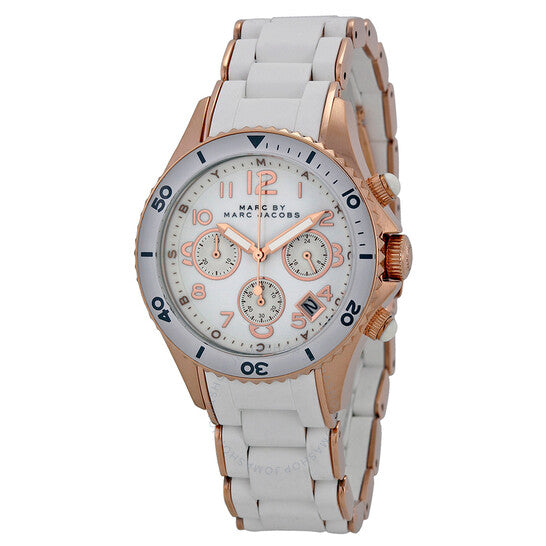 Marc Jacobs Rock Chronograph White Dial White Stainless Steel 