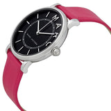 Marc Jacobs Roxy Black Dial Pink Leather Strap Watch for Women - MJ1540