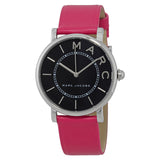 Marc Jacobs Roxy Black Dial Pink Leather Strap Watch for Women - MJ1535