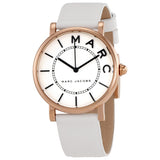 Marc Jacobs Roxy White Dial White Leather Strap Watch for Women - MJ1561