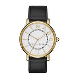 Marc Jacobs Roxy White Dial Black Leather Strap Watch for Women - MJ1532