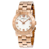 Marc Jacobs Amy White Dial Rose Gold Stainless Steel Strap Watch for Women - MBM3077