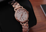 Marc Jacobs Baker White Dial Rose Gold Steel Strap Watch for Women - MBM3248