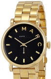 Marc Jacobs Baker Black Dial Gold Stainless Steel Strap Watch for Women - MBM3355