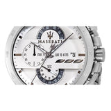 Maserati Ingegno Chronograph White Dial Silver Steel Strap Watch For Men - R8873619004