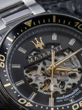 Maserati SFIDA Automatic Black Dial Silver Steel Strap Watch For Men - R8823140002