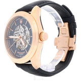 Maserati Traguardo Automatic Black Skeleton Dial Black Leather Strap Watch For Men - R8821112001