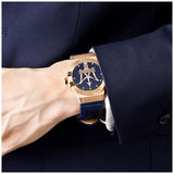 Maserati Potenza 42mm Rose Gold & Blue Dial Blue Leather Strap Watch For Men - R8851108027