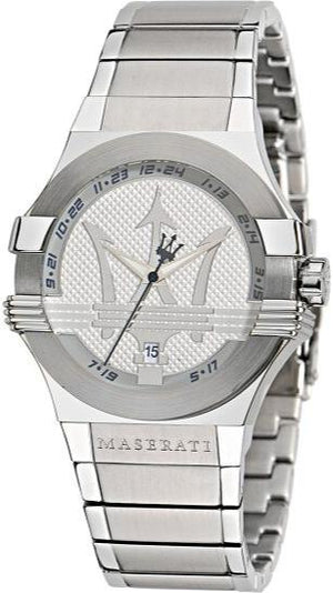 Maserati Potenza Silver Dial Silver Steel Strap Watch For Men - R8853108002