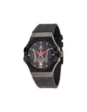 Maserati Potenza 3H STR Black Dial 42mm Leather Strap Watch For Men - R8851108010