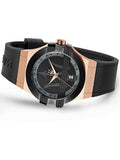 Maserati Potenza Black & Rose Gold Dial Black Rubber Strap Watch For Men - R8851108002