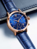 Maserati Epoca Blue Dial Leather Blue Strap Watch For Men - R8871618007