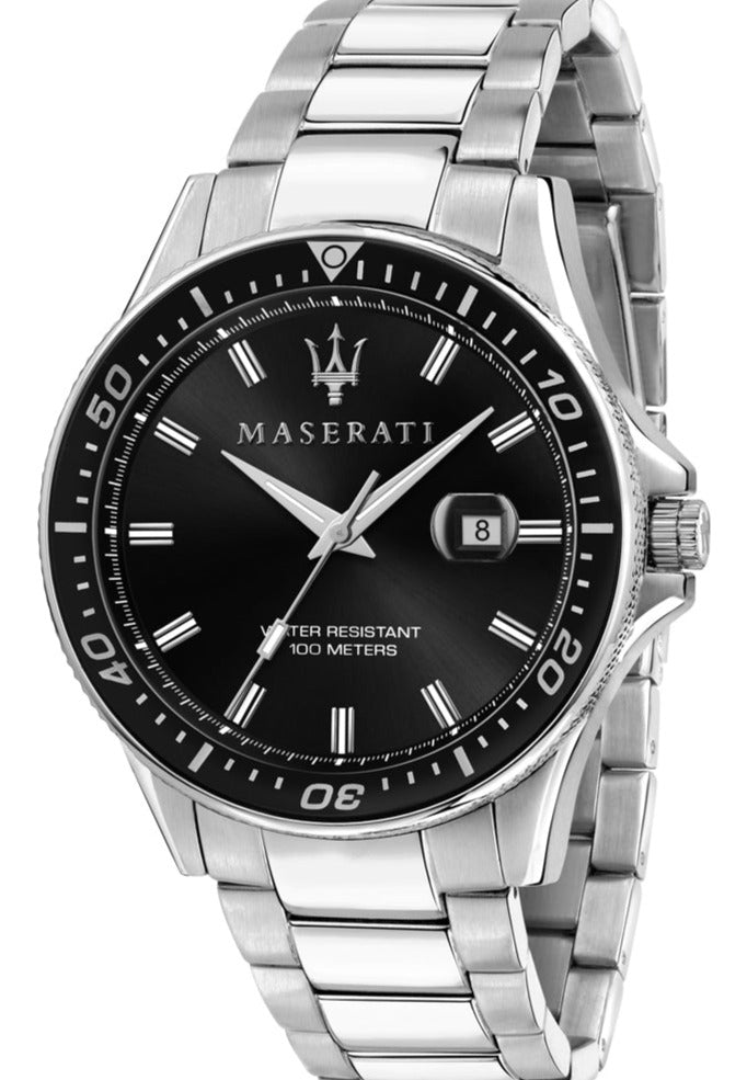 Maserati SFIDA Quartz Black Dial Stainless Steel Watch For Men