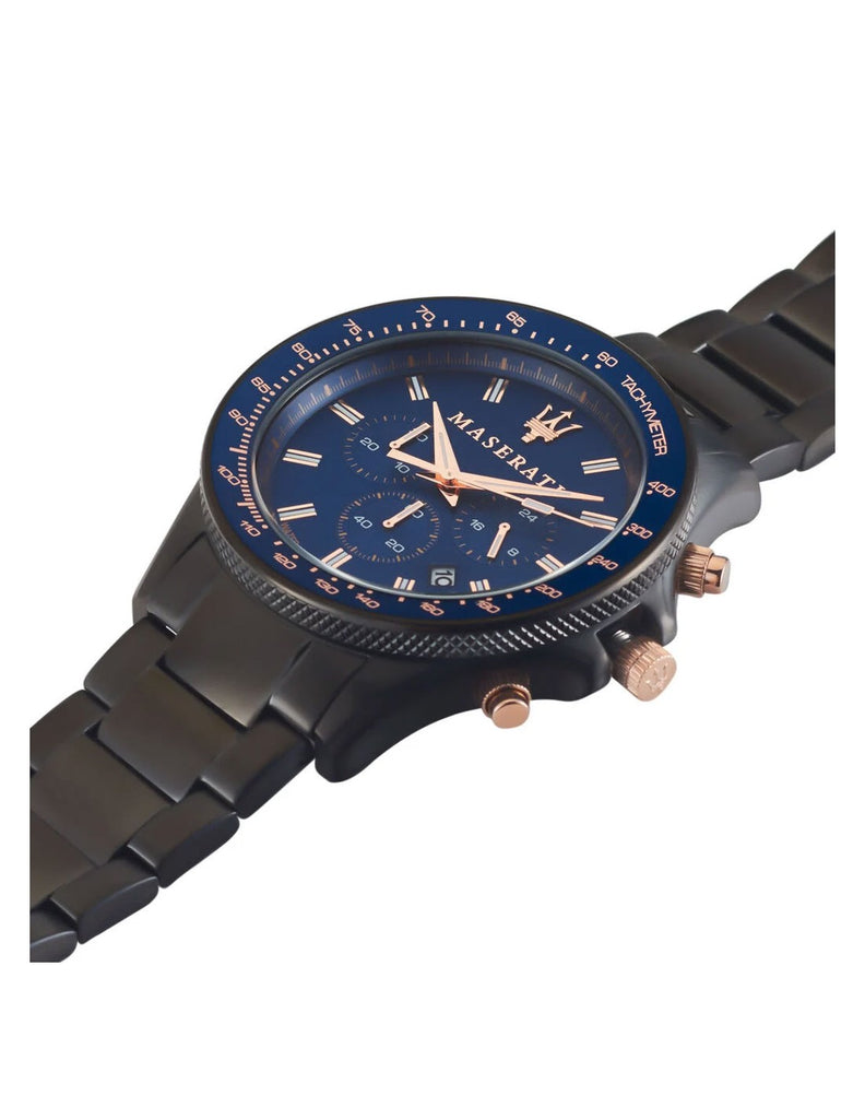 Watch Chronograph SFIDA Blue Steel Men Dial Maserati Stainless For