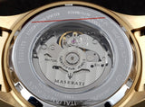 Maserati SFIDA Black Dial Yellow Gold Toned Watch For Men - R8823140003