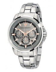 Maserati Successo Quartz Silver Toned Stainless Steel Watch For Men