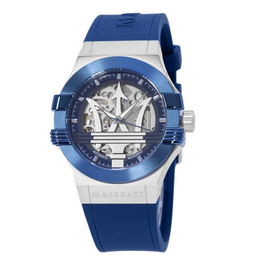 Maserati Potenza 42mm Blue Dial Automatic Silicone Strap Watch For Men - R8821108028