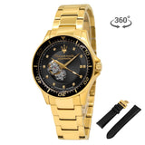 Maserati SFIDA Black Dial Yellow Gold Toned Watch For Men - R8823140003